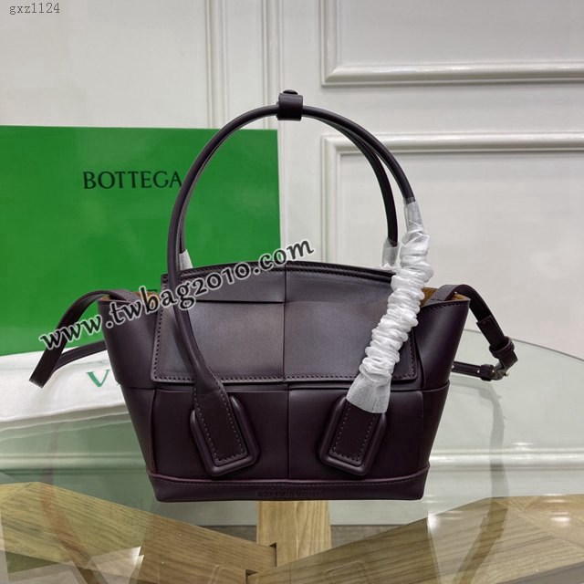 Bottega veneta高端女包 KF008 寶緹嘉新款Arco29 黑加紫 BV經典款mini平紋皮編織女手提包  gxz1124