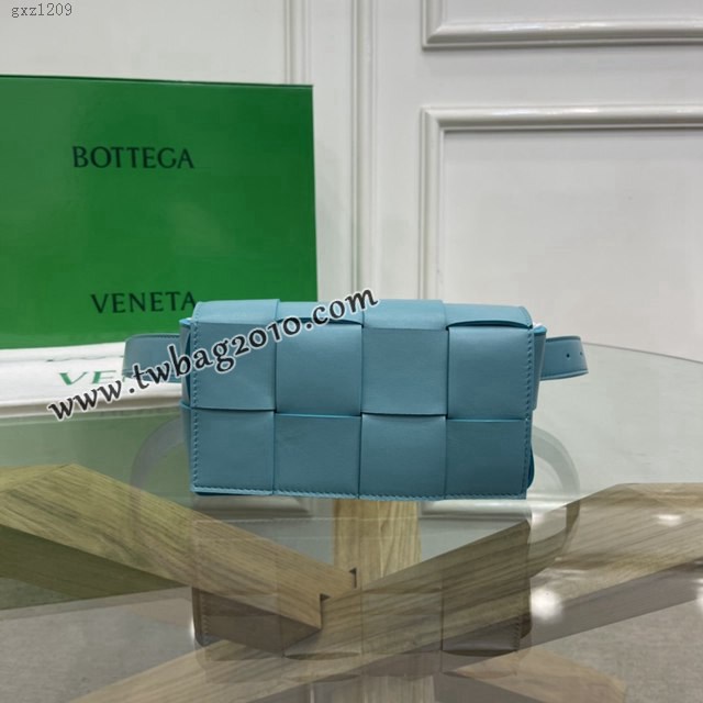Bottega veneta高端女包 KF0015油畫藍色 寶緹嘉CAEESTTE腰包 BV經典款手工編織手包腰包胸包斜挎包  gxz1209