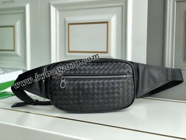 Bottega veneta高端男包 98024 寶緹嘉專櫃款腰包 BV經典款胎牛皮手工編織男士腰包挎包  gxz1355