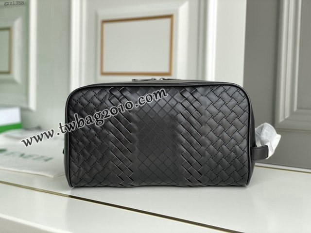 Bottega veneta高端男包 98020 寶緹嘉編織洗漱包 BV經典款胎牛皮純手工編織手袋手拿包  gxz1358