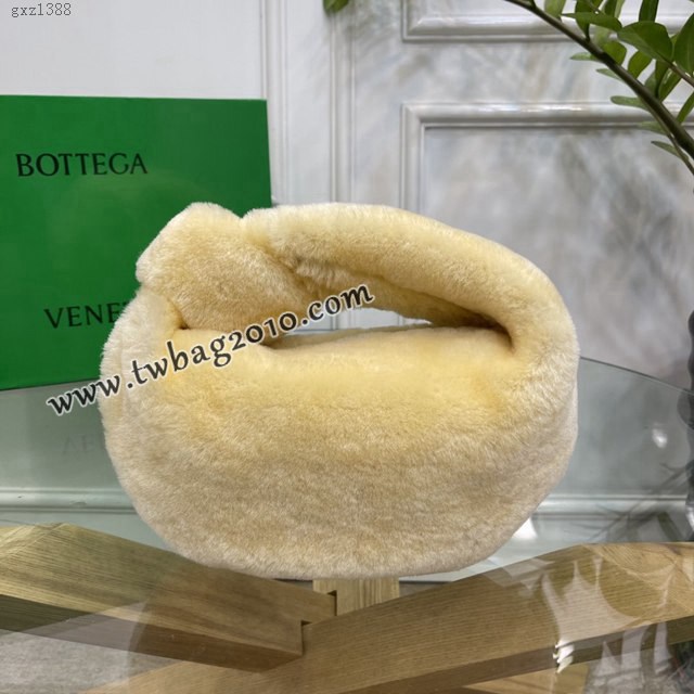 Bottega veneta高端女包 98080天鵝絨 寶緹嘉Jodie經典打結圓形hobo包 BV天鵝絨皮毛新款女包  gxz1388