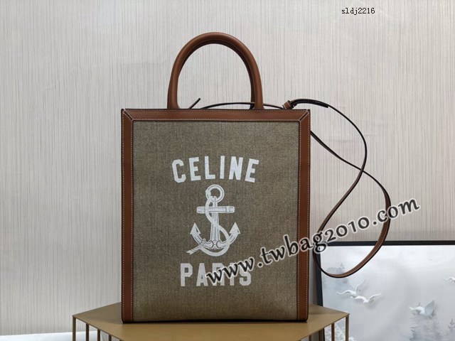 Celine專櫃2023新款單肩斜挎手拎托特包 192082 賽琳CABAS小號購物袋豎款手袋 sldj2216