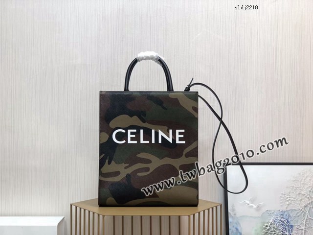 Celine專櫃2023新款手提托特包 191542 賽琳CABAS TRIOMPHE迷彩帆布購物袋 sldj2218
