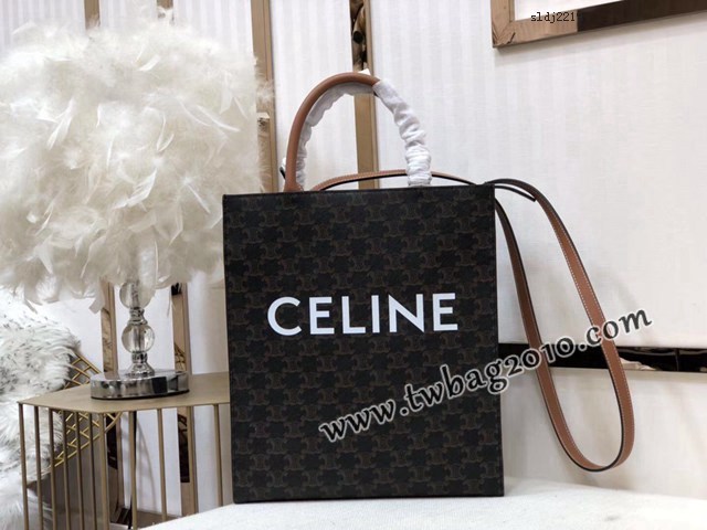 Celine專櫃2023新款手提托特包 191542 賽琳CABAS TRIOMPHE帆布小號豎款手袋 sldj2219