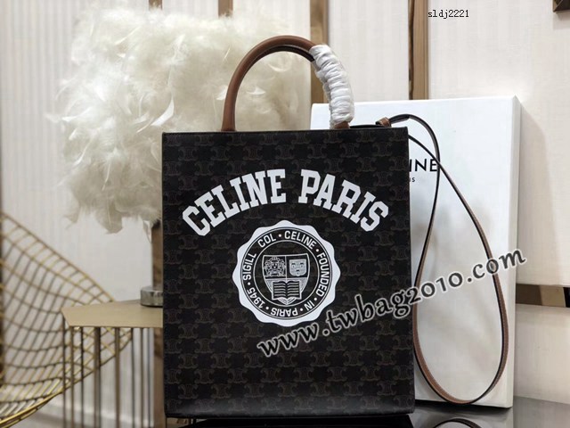 Celine專櫃2023新款手提托特包 191542 賽琳CABAS TRIOMPHE帆布小號豎款手袋 sldj2221