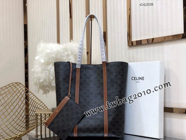Celine專櫃2023新款老花手提托特包 194542 賽琳TRIOMPHE CANVAS標誌印花手袋 sldj2226