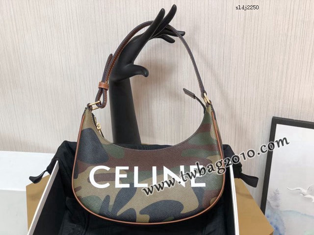 Celine專櫃2023新款復古腋下包 193952 賽琳AVA迷彩帆布手袋 sldj2250