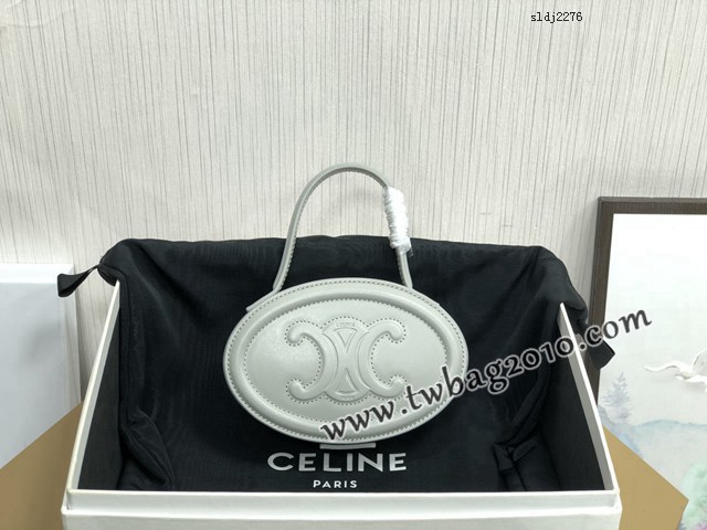 Celine專櫃2023新款手提月餅包 198613 賽琳時尚爆款橢圓形手拎女包 sldj2276