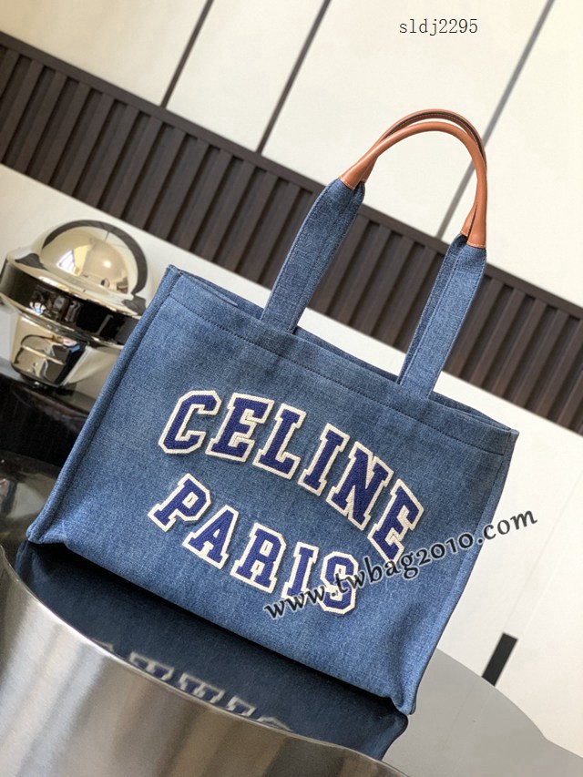 Celine專櫃2023新款牛仔藍Tote Cacbs牛仔藍托特包 賽琳丹尼藍大購物袋 sldj2295