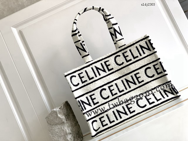 Celine專櫃2023新款字母托特包 賽琳CABAS THAIS大號通體印花織物購物袋 sldj2303
