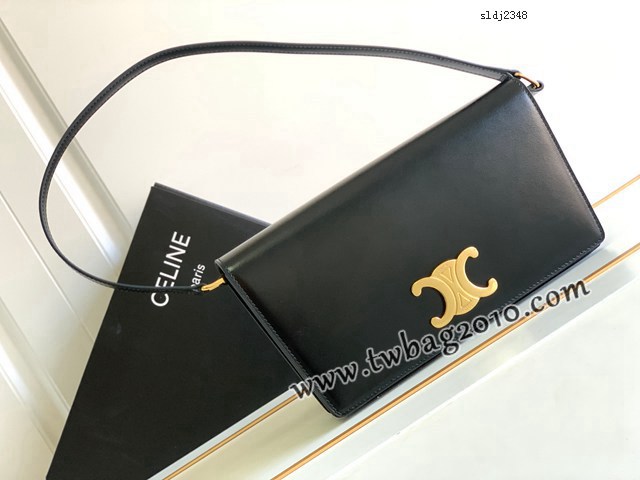 Celine專櫃2023新款TRAPEZE TRIOMPHE亮澤牛皮革手袋 賽琳凱旋門腋下包 sldj2348