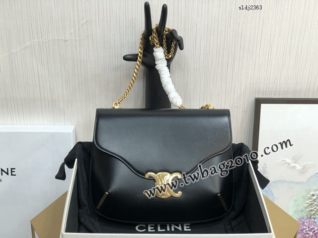 Celine專櫃2023新品凱旋門Besace鏈條包腋下包 199273 賽琳BESACE TRIOMPHE亮澤牛皮革鏈條包 sldj2363