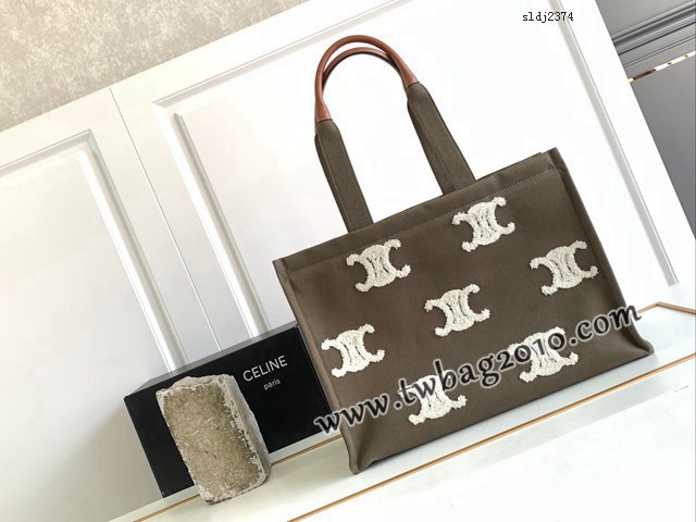 Celine專櫃Tote Cacbs2023秋冬最新系列購物包 196762 賽琳方形深褐色大號徽標logo字母托特手提包 sldj2374
