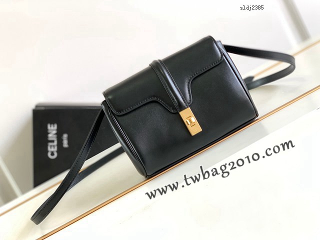 Celine專櫃23s春季新品SOFT16迷你光滑牛皮革手袋 賽琳單肩斜挎全皮女包 sldj2385