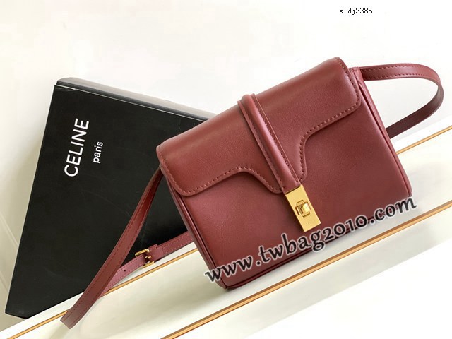 Celine專櫃23s春季新品SOFT16迷你光滑牛皮革手袋 賽琳單肩斜挎全皮女包 sldj2386
