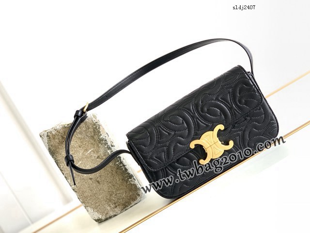 Celine專櫃2023新款Triomphe Shoulder Bag 賽琳最新款羊皮絎縫限定凱旋門腋下包 sldj2407