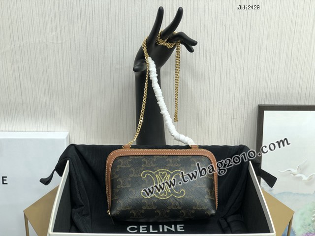 Celine專櫃2023爆款老花貝殼包 賽琳鏈條單肩斜挎包 sldj2429