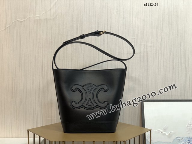 Celine專櫃2023s春夏新品CUIR TRIOMPHE小號繡花光滑牛皮水桶包 賽琳百搭斜挎肩背女包 sldj2434