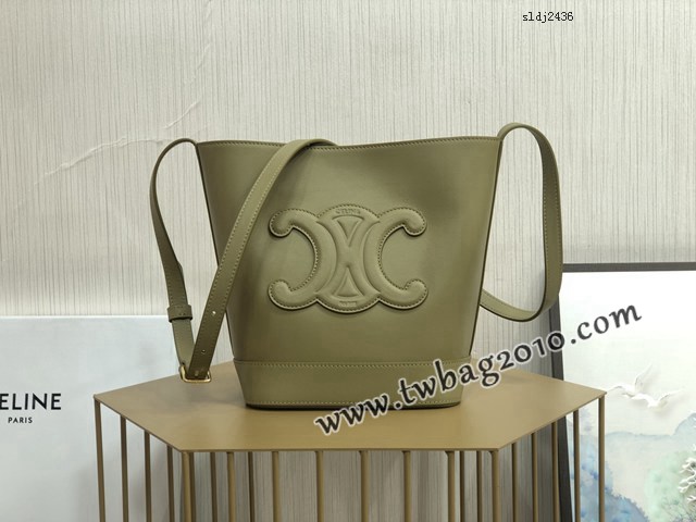 Celine專櫃2023s春夏新品CUIR TRIOMPHE小號繡花光滑牛皮水桶包 賽琳百搭斜挎肩背女包 sldj2436