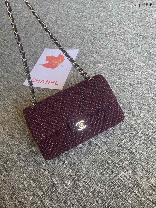 Chanel專櫃限量款Classic Flap Bag 01112布包 香奈兒CF單肩斜挎鏈條女包 djc4609