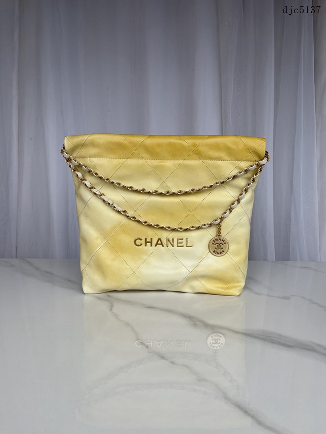 Chanel專櫃新款22bag AS3260 香奈兒原單牛皮鏈條肩背女包 djc5137