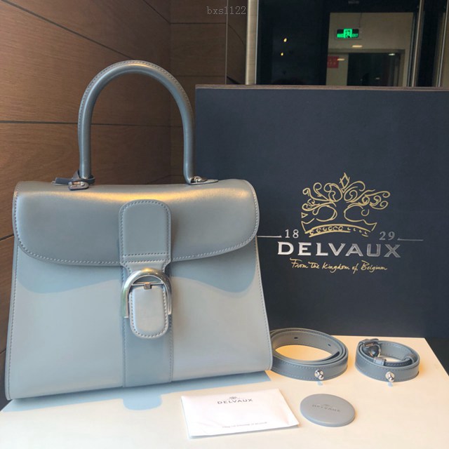 Delvaux頂級原單Brillant box皮雙環象牙白手提女包 德爾沃專櫃經典款Brillant PM包袋 bxs1122