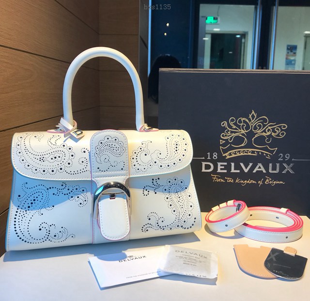 Delvaux全新雕刻和穿孔工藝腰果花brilliant手袋 德爾沃專櫃經典款爆款BL手提肩背女包 bxs1135