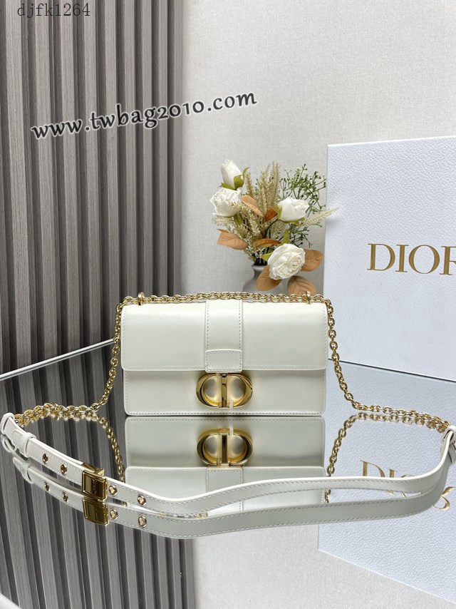 Dior专柜新款迪奥高仿原单蒙田30全皮白色链条款小号肩背斜挎包 djfk1264
