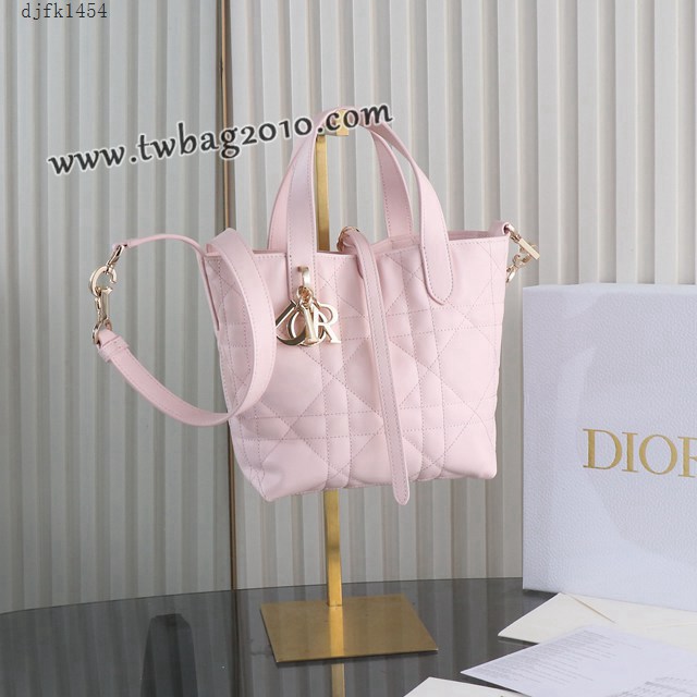 Dior专柜新款迪奥高仿原单原厂级Toujours竖版系列小号粉色M2835菜篮子 djfk1454