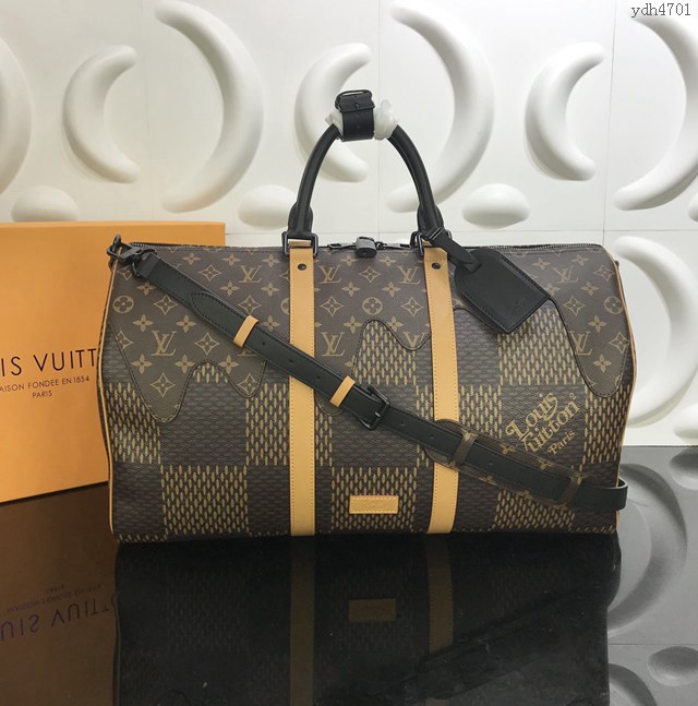 lv路易威登專櫃2022新款Keepall Bandoulière50旅行袋 lv頂級原單手提旅行包 N40360 ydh4701