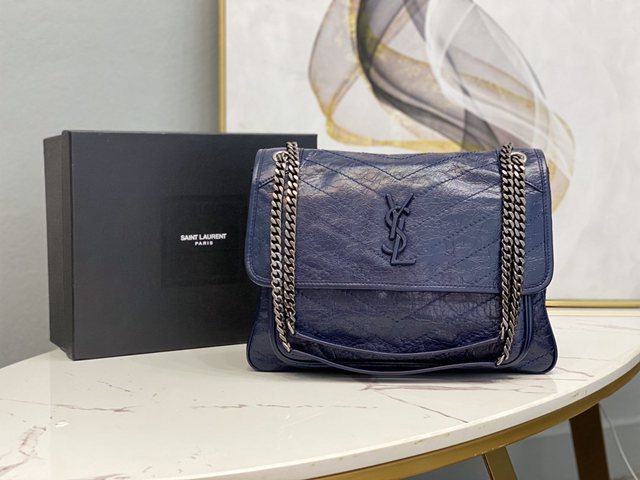 YSL专柜款女包 聖羅蘭經典款niki油蠟皮包包 YSL肩背斜挎包 498883  jjh1009