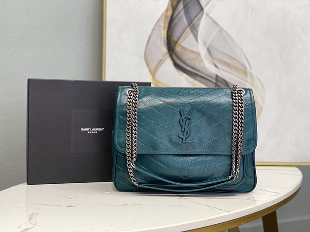 YSL专柜款女包 聖羅蘭經典款niki油蠟皮包包 YSL肩背斜挎包 498883  jjh1010