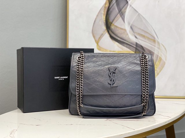 YSL专柜款女包 聖羅蘭經典款niki油蠟皮包包 YSL肩背斜挎包 498883  jjh1013