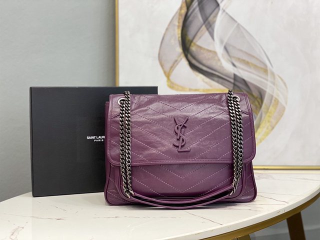 YSL专柜款女包 聖羅蘭經典款niki油蠟皮包包 YSL肩背斜挎包 498883  jjh1014
