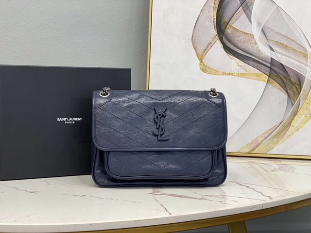 YSL专柜款女包 聖羅蘭經典款niki油蠟皮包包 YSL肩背斜挎包 498894  jjh1022