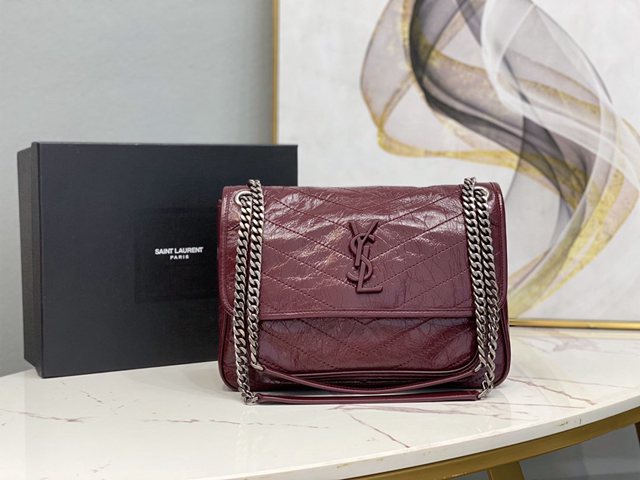 YSL专柜款女包 聖羅蘭經典款niki油蠟皮包包 YSL肩背斜挎包 498894  jjh1027