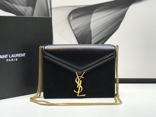 YSL专柜款女包 聖羅蘭經典款CASSANDRA絨面革牛皮鏈條包 YSL肩背斜挎包 532750  jjh1056