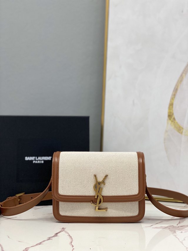 YSL专柜款女包 聖羅蘭經典款MONOGRAM金屬旋扣郵差包 YSL肩背斜挎包 634305  jjh1111