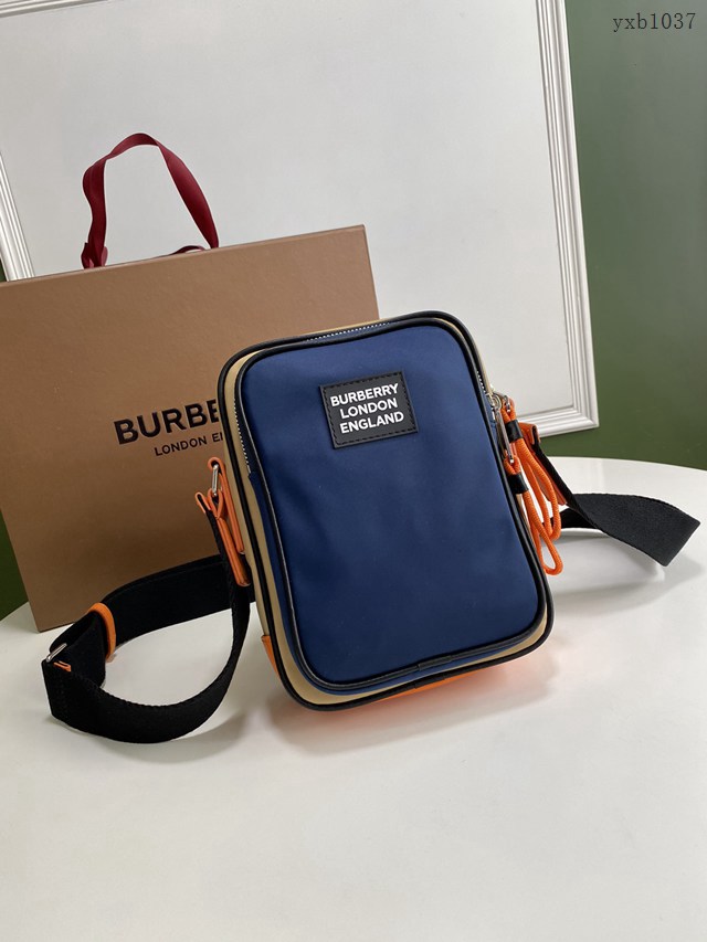 Burberry專門店新款男士斜背包 巴寶莉尼龍背帶斜挎包 yxb1037
