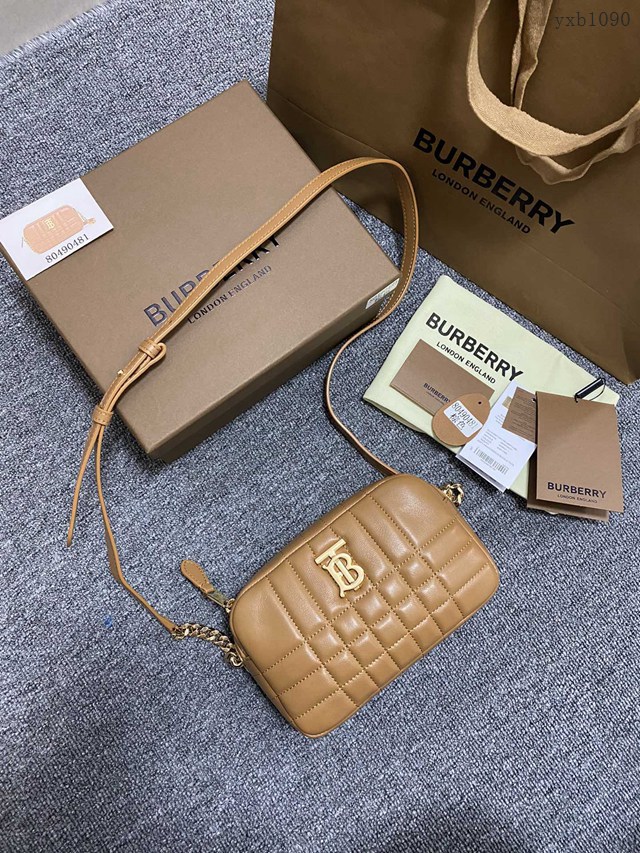 Burberry專門店新款絎縫款Lola蘿納相機包 巴寶莉羔羊皮小斜挎女包 yxb1090