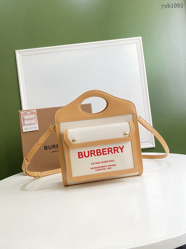 Burberry專門店新款小號撲克包 巴寶莉帆布托特包手提肩背女包 yxb1093