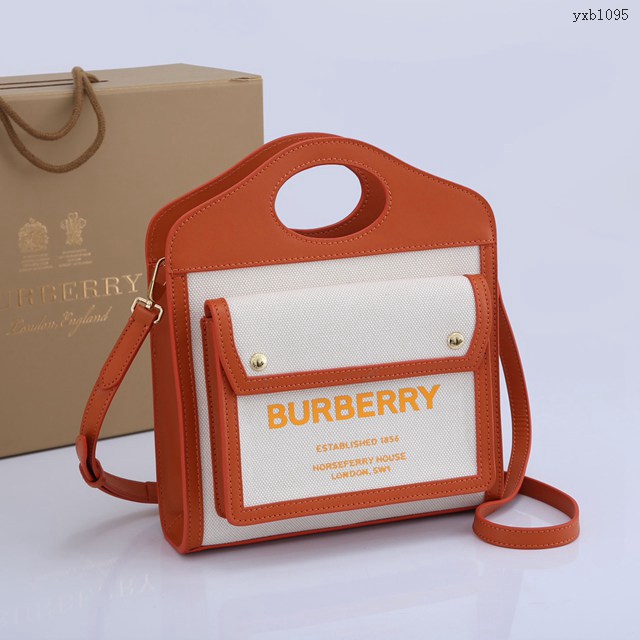 Burberry專門店新款小號撲克包 巴寶莉帆布托特包手提肩背女包 yxb1095