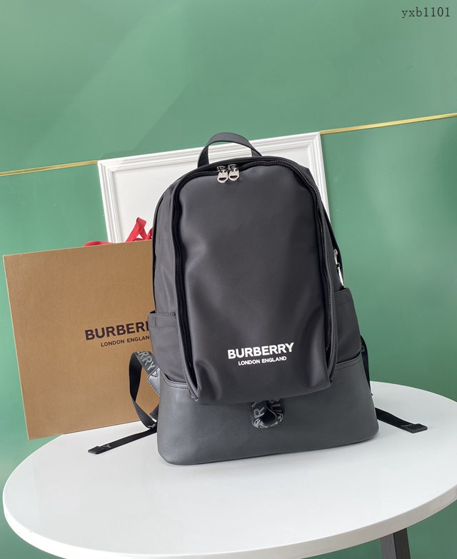 Burberry專門店新款黑色男士雙肩包 巴寶莉ECONYL面料後背包 yxb1101