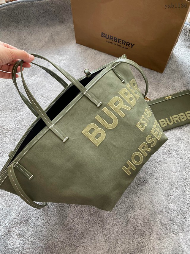 Burberry專門店新款沙灘托特包 巴寶莉帆布購物袋手提包 yxb1136
