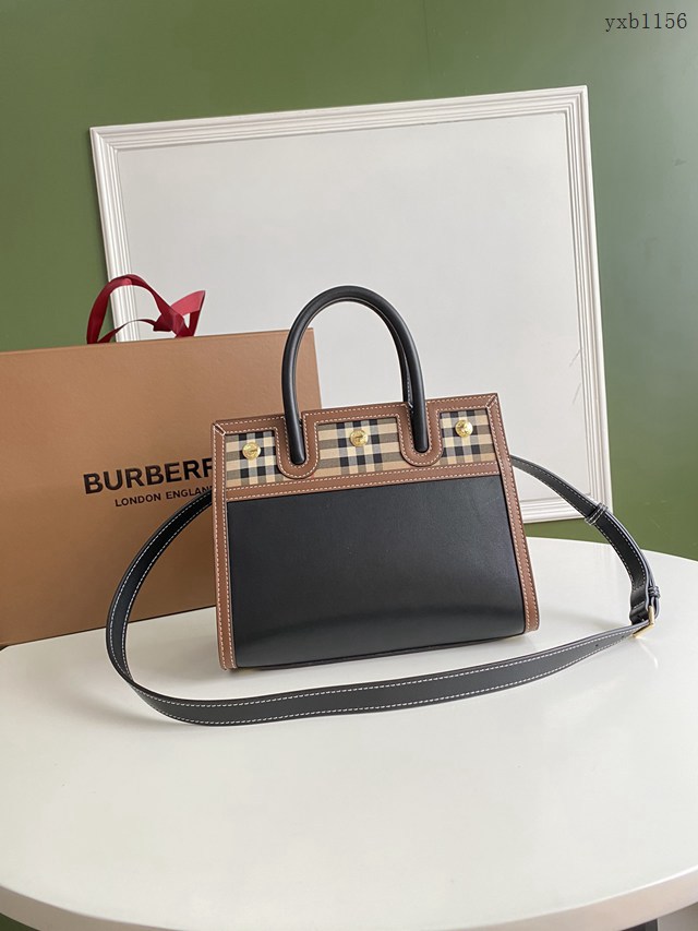 Burberry專門店新款小號Title泰爾勒手袋 巴寶莉Vintage復古格紋手提肩背女包 yxb1156