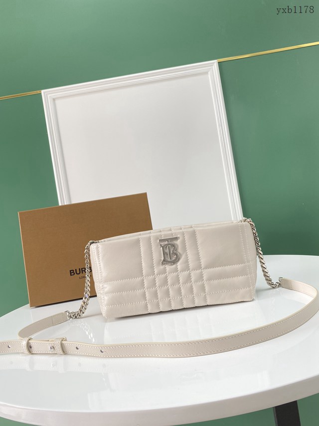 Burberry專門店新款絎縫款Lola蘿拉包 巴寶莉羔羊皮單肩斜挎女包 yxb1178