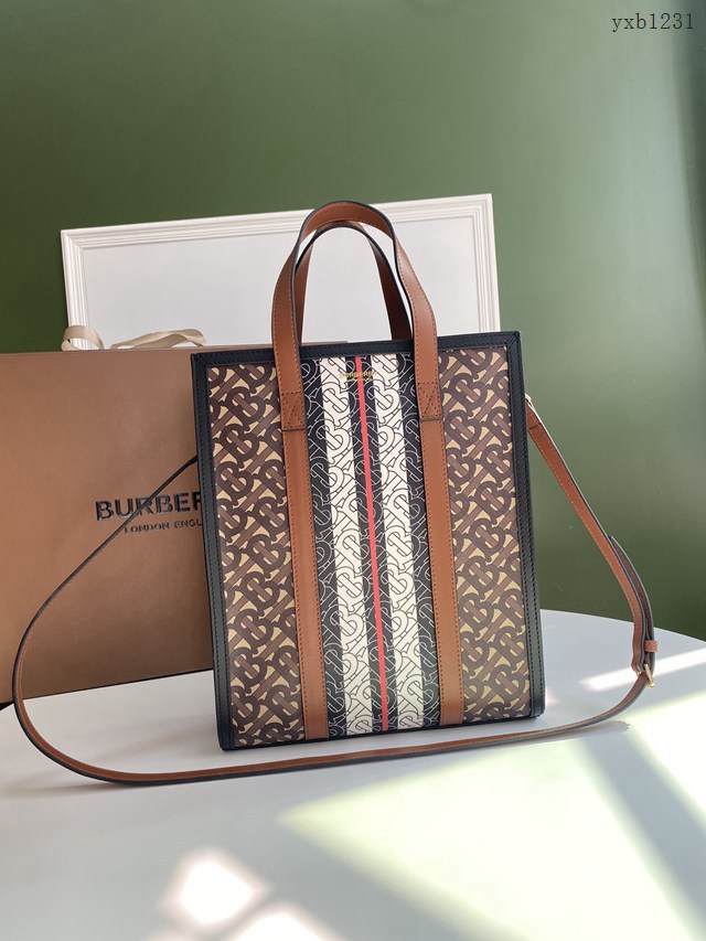 Burberry專門店新款TB環保帆布手提包 巴寶莉豎版托特手提袋 yxb1231
