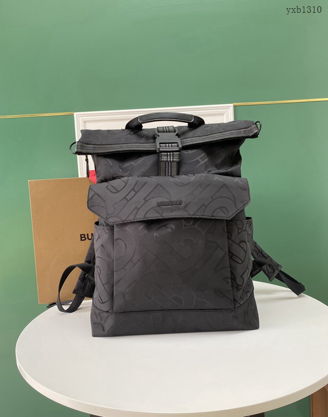 Burberry專門店新款男士雙肩包 巴寶莉Thomas Bur專屬標識圖案提花尼龍布背包 yxb1310