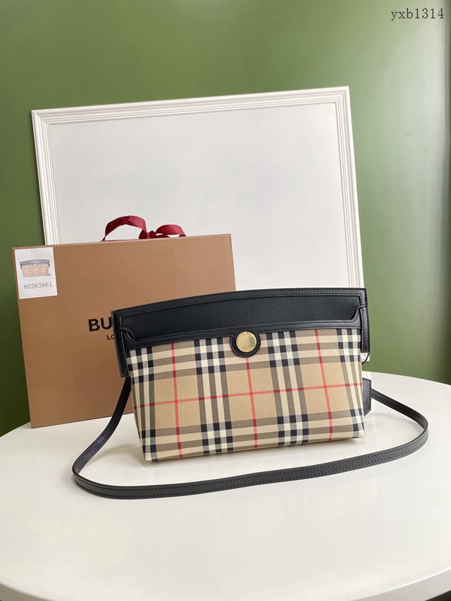 Burberry專門店新款Vintage復古格紋賽爾迪手袋 巴寶莉斜背手拿包款 yxb1314