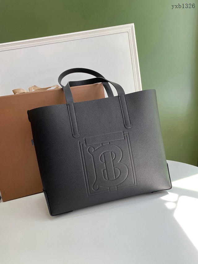 Burberry專門店新款塗層牛皮手拎肩背tote包 巴寶莉男士托特包購物袋 yxb1326